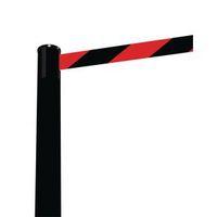 barrier fully retractable adv black post blackred belt