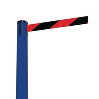 barrier fully retractable adv blue post blackred belt