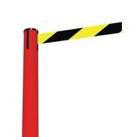 barrier fully retractable adv red post blackyellow belt