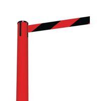 barrier fully retractable adv red post blackred belt