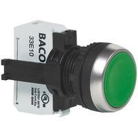 BACO L21AA06A Blue Flat Push Button 600V 10A Switch with Chrome-pl...