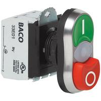 BACO L61QK21H 230V Twin Touch Flush Projecting Push Button Switch
