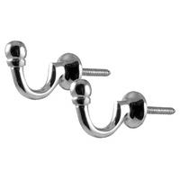 Ball End Curtain Hook Chrome Pack of 2