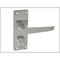 Backplate Handle Privacy - Straight Chrome Finish 102mm