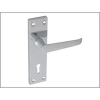 Backplate Handle Lock - Straight Chrome Finish 150mm