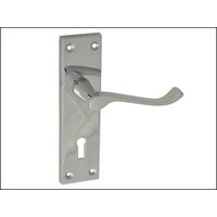 Backplate Handle Lock - Scroll Chrome Finish 150mm