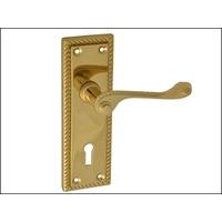 backplate handle lock georgian brass 152mm