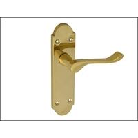 Backplate Handle Latch - Gable Brass Finish