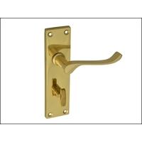 Backplate Handle Bathroom - Victorian Scroll Brass 150mm