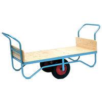 Barton Storage Barton Storage BT/9131/PT/RB Double Handle Flatbed Trolley With Pneumatic Wheels
