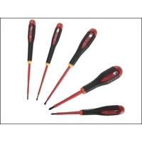 bahco be 9881s insulated ergo screwdriver set 5 piece slotted phillips