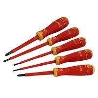 BAHCOFIT Insulated Scewdriver Set of 5 Slotted / Phillips