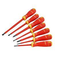 BAHCOFIT Insulated Screwdriver Set of 7 Slotted / Pozi