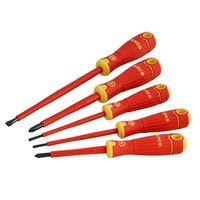 BAHCOFIT Insulated Scewdriver Set of 5 Slotted / Pozi