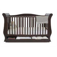 BabyStyle Hollie Sleigh Cot Bed With Underbed Drawer-Rich Walnut + Free Foam Mattress Worth £30!