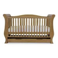 babystyle hollie sleigh cot bed with underbed drawer honey oak free fo ...