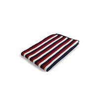 baroo striped knitted acrylic pram blanket blueredwhite