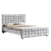 Baratheon Velvet Bed Frame Silver King