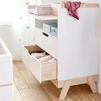 BABY CHANGING UNIT / JUNIOR DESK in White and Birch