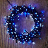 battery operated 120 blue white led string lights