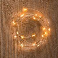 Battery Operated 20 Warm White LED Copper Wire Lights