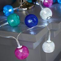 Battery Operated 20 Ice White LED Wire Balls Light String