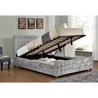 baratheon silver velvet ottoman bed double