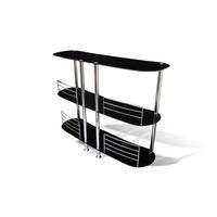 Bar Stand Black Glass Chrome