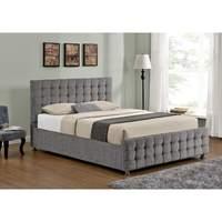 Baratheon Silver Chenille Ottoman Bed Double