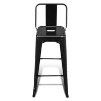 Bar Chair High Chairs Bar Stools Square 2 pcs Back Black