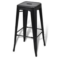 Bar Chair High Chair Bar Stool Square 2 pcs Black