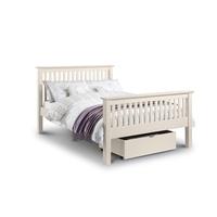 Basel High Foot End Solid Pine Bed in White