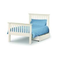 Basel Stone White High Foot End Solid Pine Single Bed