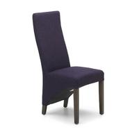 baxter plum purple fabric dark leg dining chairs