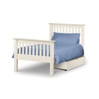 Basel Stone White Low Foot End Solid Pine Single Bed