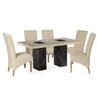 Barletta 160cm Marble Dining Table with Cannes Chairs