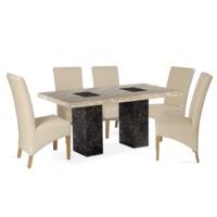 barletta 160cm marble dining table with cannes chairs