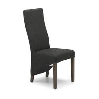 baxter charcoal fabric dark leg dining chairs