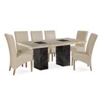 Barletta 180cm Marble Dining Table with Cannes Chairs