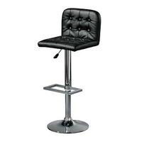 Barcelona Bar Stool In Black Faux Leather With Chrome Base