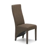 Baxter Cinnamon Brown Fabric Dark Leg Dining Chairs