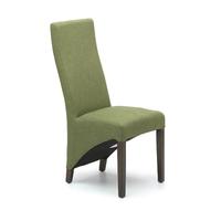 Baxter Lime Green Fabric Dark Leg Dining Chairs