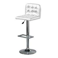 Barcelona Bar Stool In White Faux Leather With Chrome Base