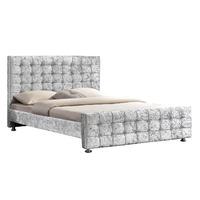 baratheon velvet bed frame silver double