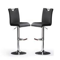 Bardo Bar Stools In Black Faux Leather in A Pair