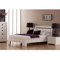 bari high gloss double bed in white