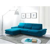 Bardo Modern Fabric Corner Sofa Bed In Blue With Storage