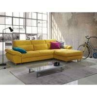 Bardo Modern Fabric Corner Sofa Bed In Yellow With Storage