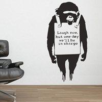 banksy wall sticker in monkey sign design