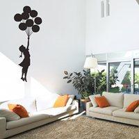 banksy wall sticker in floating balloon design large